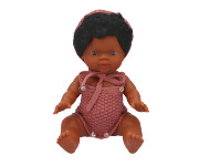Bambola Gordis Ismat con con Pagliaccetto e Cuffia Terracotta